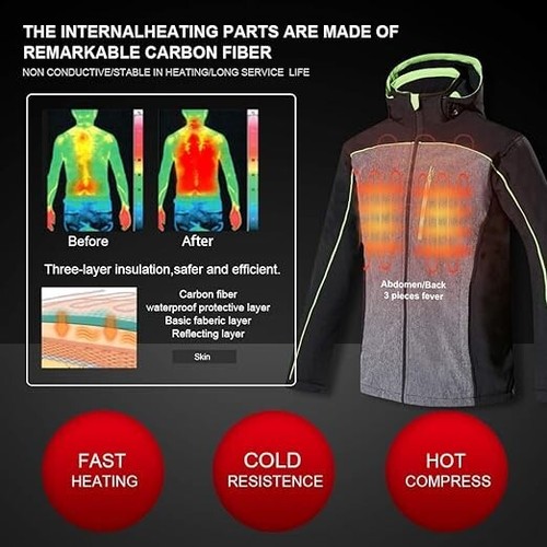 CONQUECO Heated Jacket Windproof Waterproof 10000mah Battery, M, RRP £135 - Picture 5 of 7