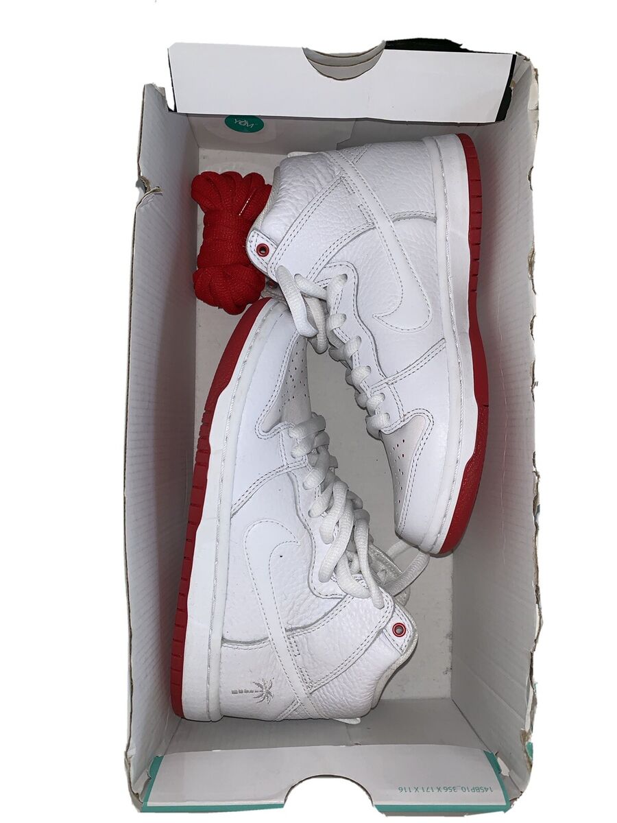 NIKE SB Zoom Dunk High Pro QS Kevin Bradley White Red NEW NIKE SB Zoom Dunk High Pro QS Kevin Bradley White Red NEW