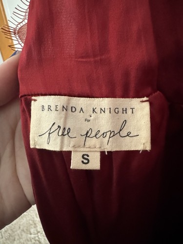 Free People Marilyn Dress By Brenda Knight Size S Red Lacey Baby Doll Mini - Picture 4 of 13
