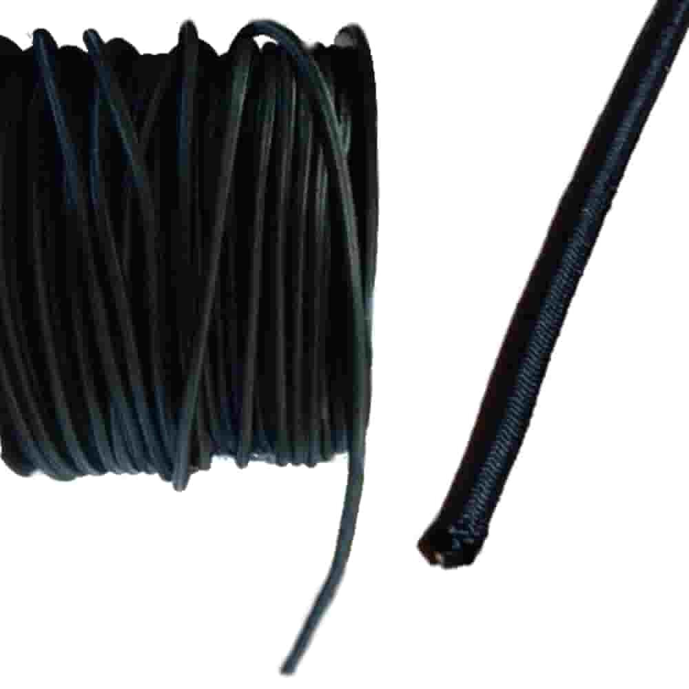 Cuerda elástica 8 mm negra 20 metros recubrimiento PP
