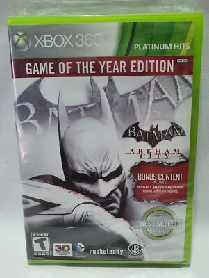Batman Arkham City Game of the Year edition w bonus content XBOX 360 NEW SEALED