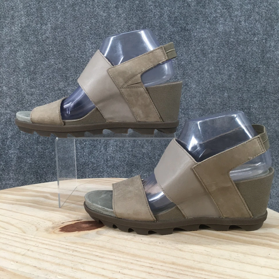 Sandalias Sorel para mujer 10,5 Joanie II cuña con correa de cuero beige NL3556-365 Foto 2 de 4