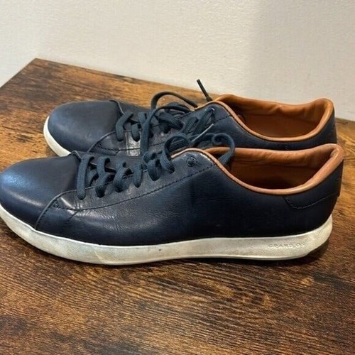 Cole Haan mens Grand Pro Sneaker leather blue size 10.5 - Picture 4 of 7