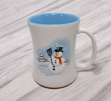 Lindt Lindor Truffles 3-D Snowman Christmas Coffee Mug Cup White W/Blue Interior