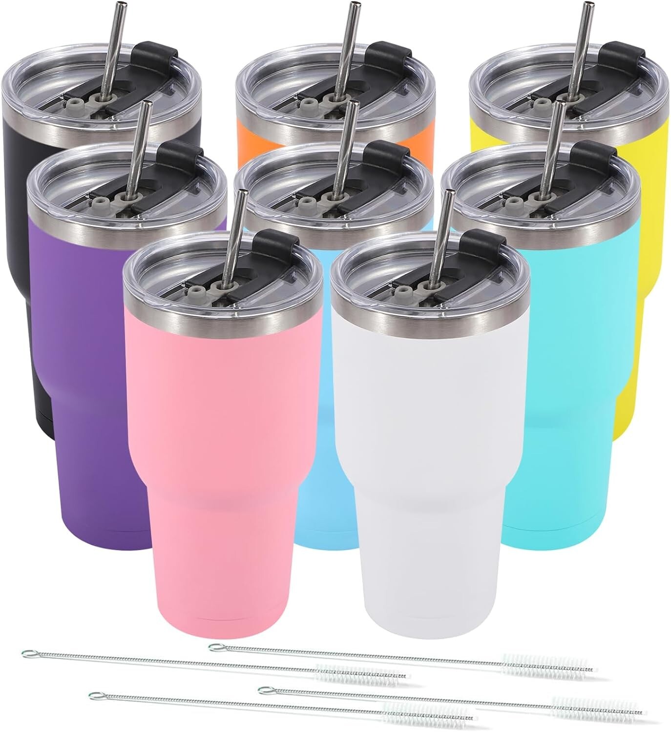 Durable Double-Wall 30 oz Insulated Travel Tumblers - Eco-Friendly Drinkware Set