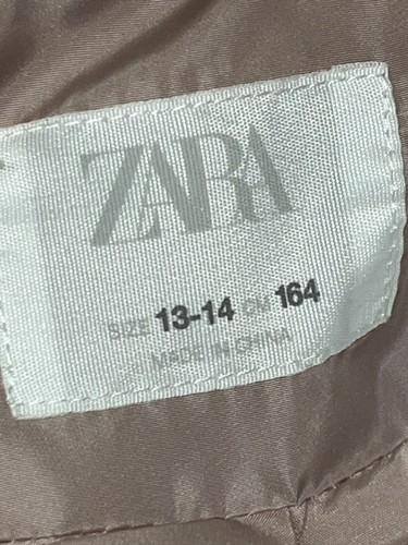 ZARA Warm Dusty Pink COAT JACKET Size 13-14 Lined Hooded PUFFER 164CM GIRLS - Picture 11 of 17