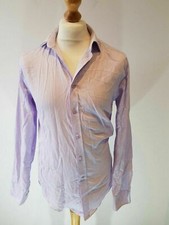 F F Purple Stripe Men's Long Sleeve Shirt Non Iron 15"