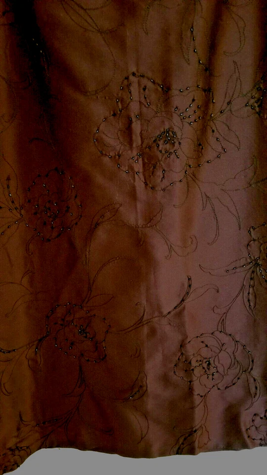 Ann Taylor Y2K Size 6 Purple Deep Violet Beaded Silk Maxi Dress Skirt Holiday - Image 4 of 4