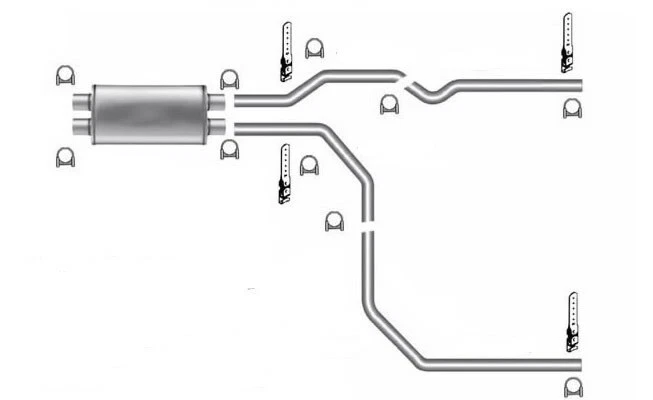 Camioneta Chevrolet GMC 96-99 5,7 L mandril escape doble con Flowmaster Original 40 Foto 3 de 3