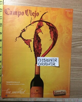 Campo Viejo Rioja Tempranillo Wines 2012 Print Ad Advertisement