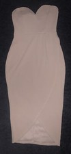 Ladies strapless bodycon front side split wedding formal dress size 8
