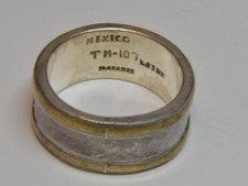 ARTISAN LOTON MEXICO 925 STERLING WEDDING BAND RING SZ-5.5 WEIGHT-7.7gr VNT