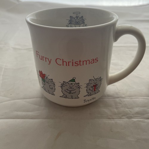 Sandra Boynton Furry Christmas Cat Coffee Mug Recycled Paper Products Vintage - Picture 2 of 9