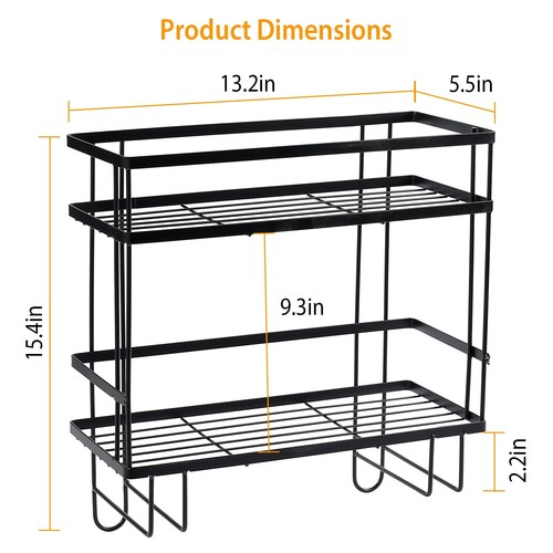 2 Tier Over Toilet Rack Bathroom Storage Organizer Shelf No Drilling Rustproof - Picture 6 of 13