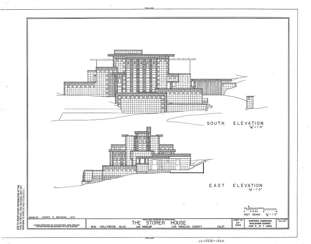 California House Frank Lloyd Wright Drawing