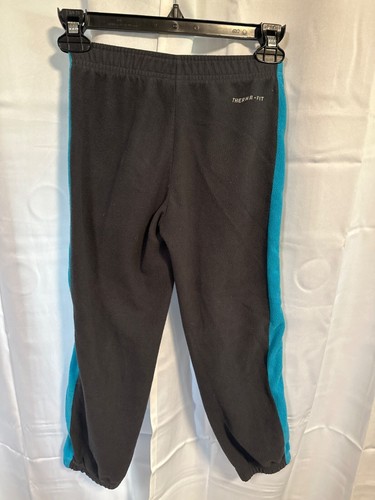 Nike Therma-Fit Boys Fleece Pants Size 7 Black & Blue Warm Athletic Trousers - Picture 4 of 5