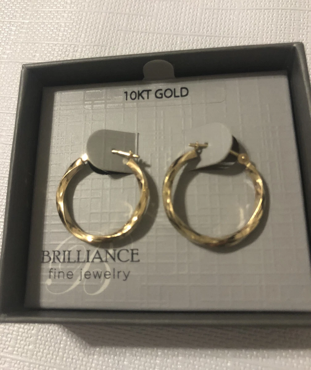 Brilliance Fine Jeweley 10k Yellow GoldHoop Earrings 1.8mm 19mm