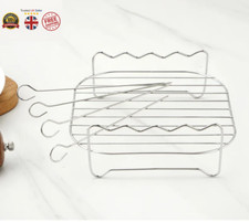 Outdoor Grill Set with Skewers Square Air Fryer Grill Steamer Stainless Steel Ba