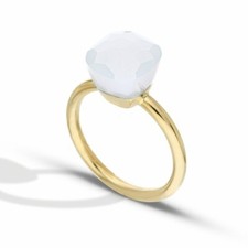 Nude Model Ring In 18K Yellow Gold With White Stone For Women