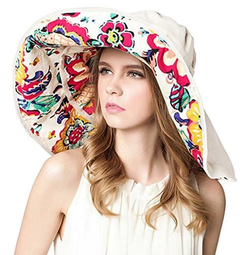 Bienvenu Womens Large Brim Floppy 