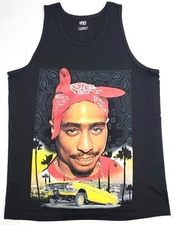 Tupac Shakur Tank Top T-shirt 2Pac West Coast Paisley Lowrider Men's Vest New