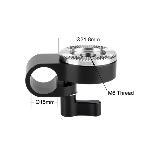 NICEYRIG 15mm Rod Clamp with Arri Rosette & M6 Screw for Shoulder Rig Rod System - Picture 2 of 8