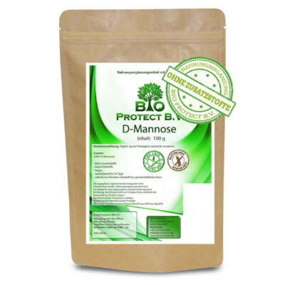 D-Mannose Premium Pulver 100 Gramm Bio Protect ohne Zusatzstoffe, vegan, rein un