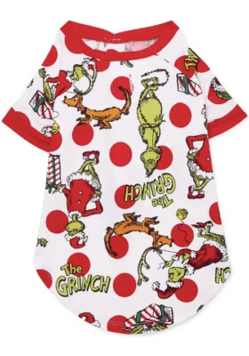 DR. SEUSS Holiday Family Pajamas PJ For Pets Sz MED Dog How The Grinch Stole Christmas New