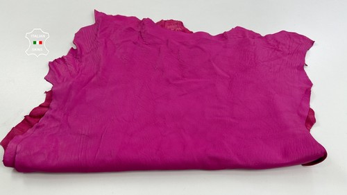 PINK NATURAL GRAINY VEGETABLE TAN Thick Lamb Leather 2 skins 11sqf 1.1mm #C4059 - Picture 6 of 7