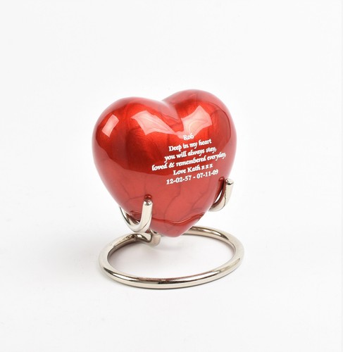 Herzschutz Urne Einäscherung Mini Asche Urne personalisiert graviert verschiedene Designs - Bild 55 von 67