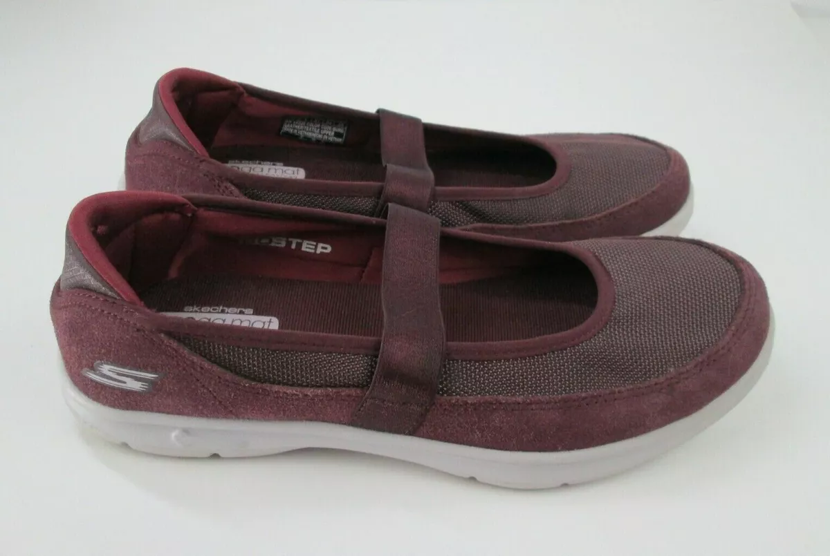 SKECHERS Go Step Yoga Mat Lightweight Comfort 14325 Burgundy Size 7 Shoes