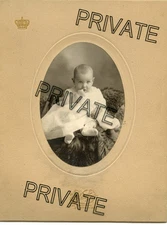 Antique Photo-Los Angeles, California - Cute Baby Sitting, Big Light Eyes 