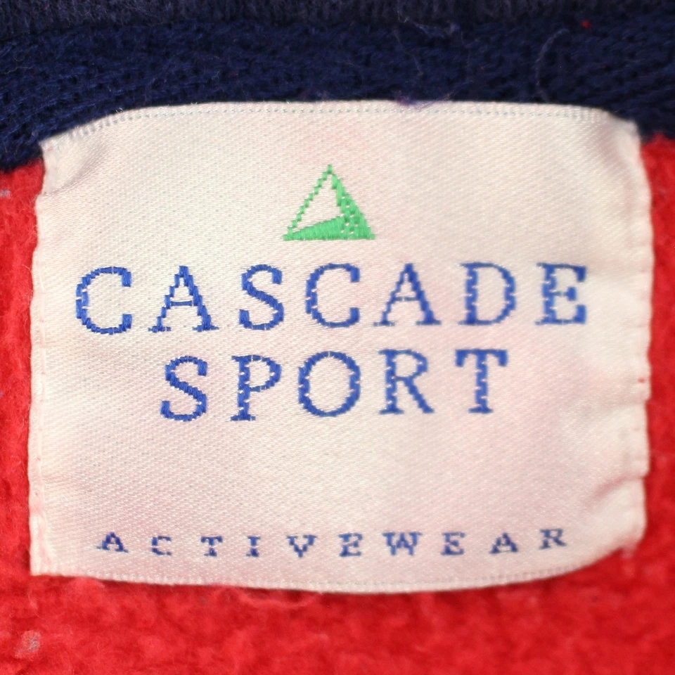 Sudadera deportiva vintage Cascade para mujer roja y azul con cremallera en cuarto talla M Foto 3 de 4