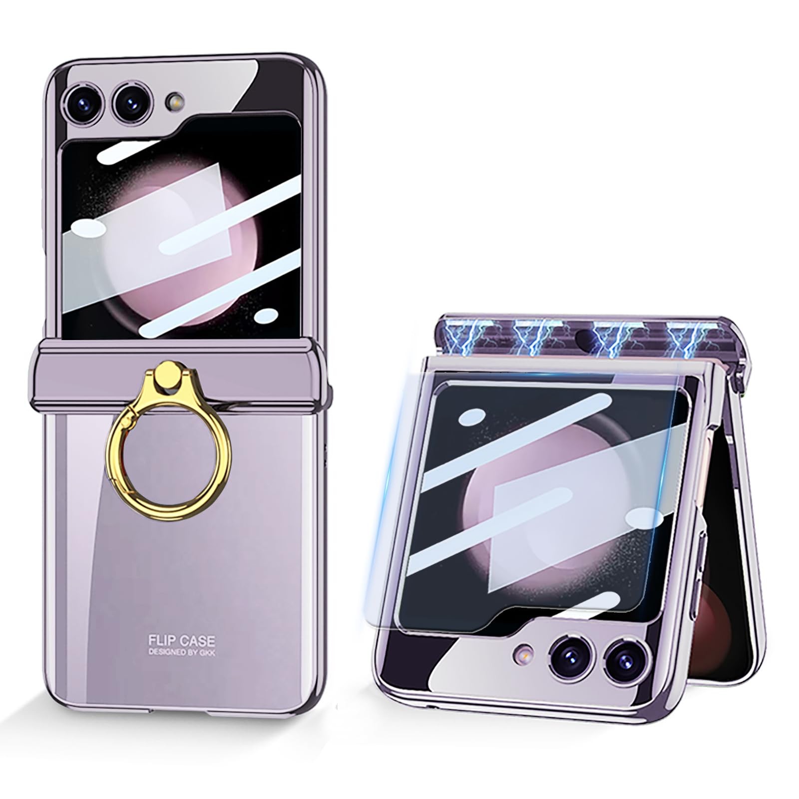 Coque transparente Galaxy Z Flip 5 à charnière magnétique pour le quotidien