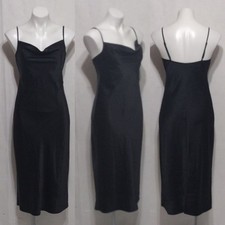 Joie Marcenna Black Satin Cowl Neck Slip Midi Dress S NWT Elegant Party Evening