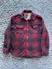 Big Mac Flannel Shirt Mens Medium Red Plaid JC Penney Snap Long Sleeve Vintage