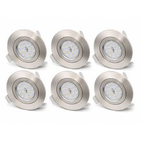 B.K.Licht Kiro LED Einbaustrahler 6Er Set 5W 400Lm 3000K Schwenkbar Matt Nickel