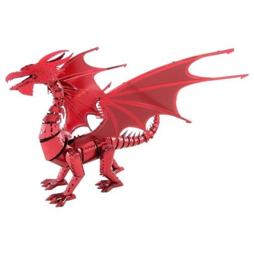 Metal Earth Premium Red Dragon 3D Laser Cut Model + Tweezers 13863 - Afbeelding 1 van 3