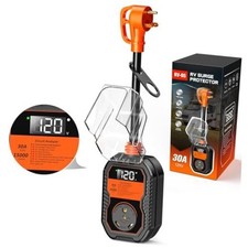 15,000J RV Surge Protector with LED Display RV Surge Protector 30 Amp Orange