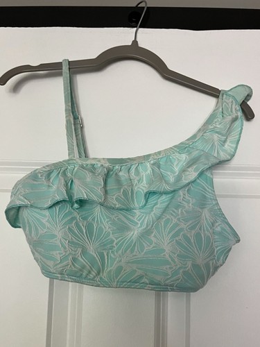 Girls Abercrombie Turquoise Floral Ruffle Bikini 13/14 - Picture 2 of 5
