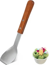 Ice Cream Scoop with Wooden Handle, Stainless Steel Dessert Spade & spade-02 