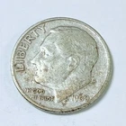 1960 Roosevelt Dime 90% Silver Coin Circulated Coin #6212