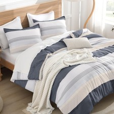 Litanika California King Comforter Set Blue Yellow Colorblock 3 Piece Lightweigh