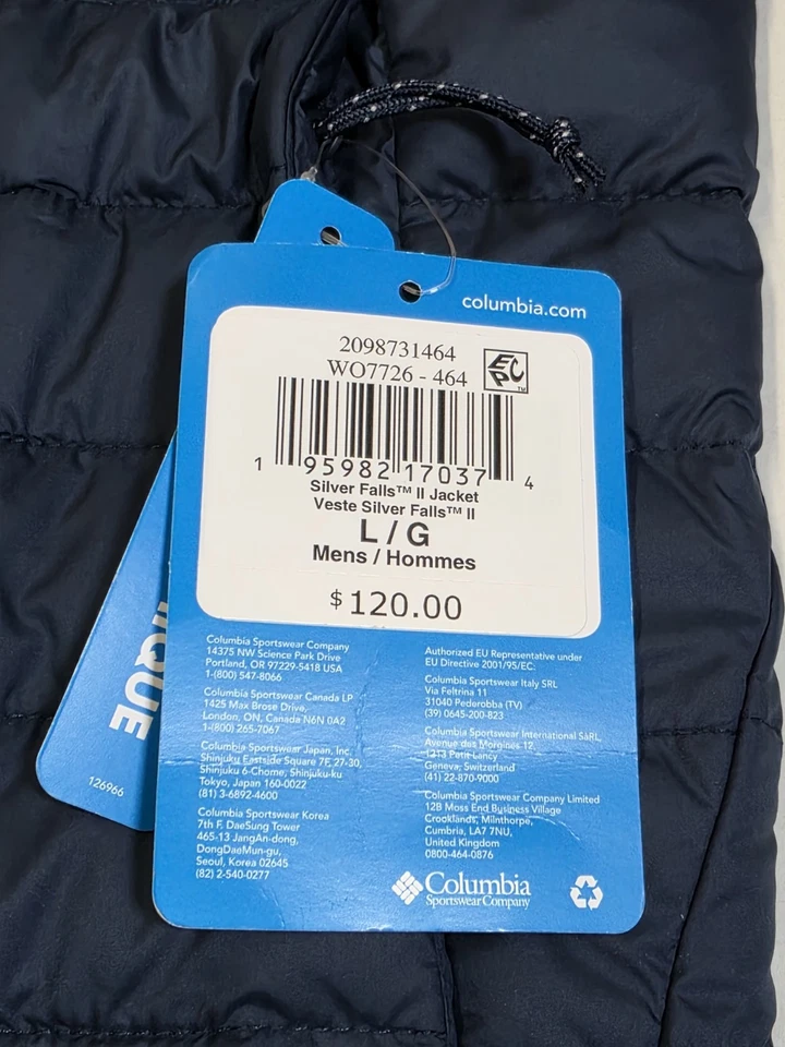 Columbia Mens Silver Falls II Insulated Synthetic Puffer Jacket - Mens Large - Image 3 of 4