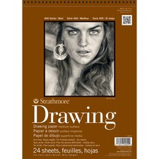 Strathmore Medium Drawing Spiral Paper Pad 9"X12"-24 Sheets