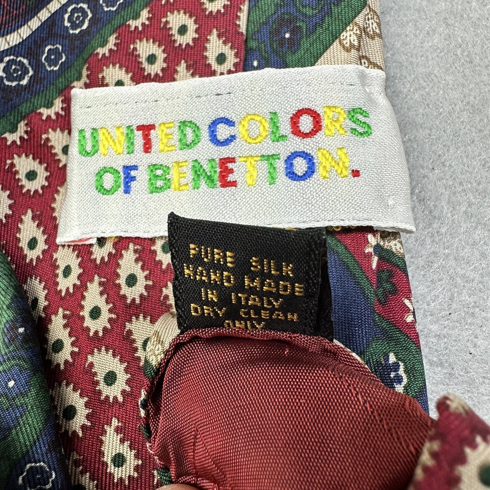 Corbata United Colors of Benetton para hombre seda hecha en Italia roja azul marino verde cachemira Foto 3 de 4