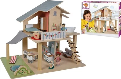 Eichhorn 100002505 - 25-teilig - Puppenhaus mit Möbeln - B/T/H 53x36x44 - Bild 1 von 2