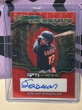 Marketplace image: #1/1 JOSUAR GONZALEZ AUTO RED FLOOD VINYL GOLD CIRCLES SUPERFRACTOR GIANTS #1 SS