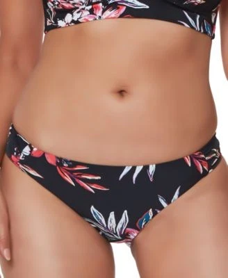Bar III Floral-Print Hipster Bikini Bo Black 196139042391 S RT $44.0