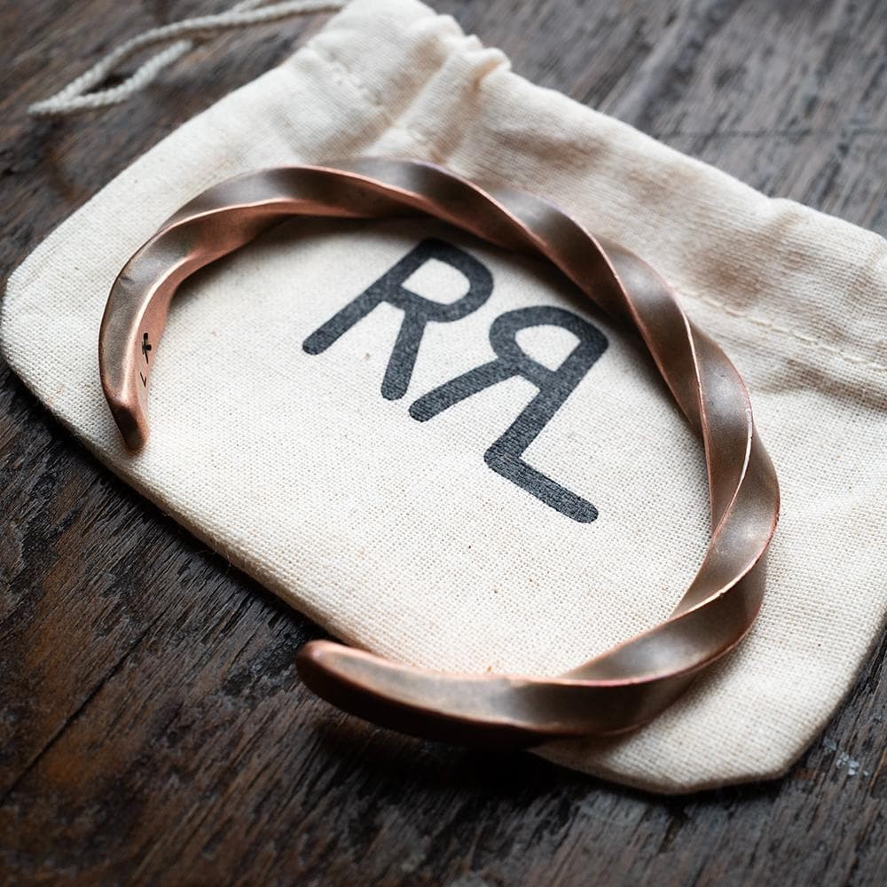RRL Double RL Solid Copper Twist Bangle Bracelet … - image 6